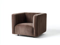 Sillón envolvente de terciopelo 91×88×76 cm - marrón topo - diseño acanalado