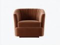 Sillón tapizado 84×80×79 cm – marrón camel – respaldo envolvente con canales verticales