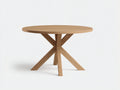 Mesa de centro circular de madera 95×95×43 cm - roble claro - diseño geométrico para sala de estar