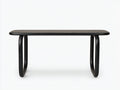 Consola de madera 140×40×78 cm - negro - bases curvas para sala de estar