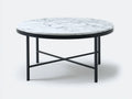 Mesa de centro redonda efecto mármol y metal 90×90×45 cm - blanco/negro - estilo moderno