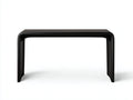 Consola de madera curvada 138×38×77 cm - negro mate - diseño continuo para sala de estar