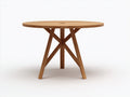 Mesa de centro redonda Ø100×45 cm madera roble miel - base cruzada moderna