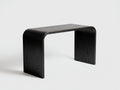 Consola de madera 112×40×78 cm – negro – perfil puente curvo para salón