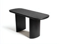 Consola de madera 105×40×76 cm – negro – tablero redondeado para salón