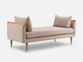 Sofá cama de tejido y madera 190×82×75 cm - beige/madera natural - diván moderno elevado